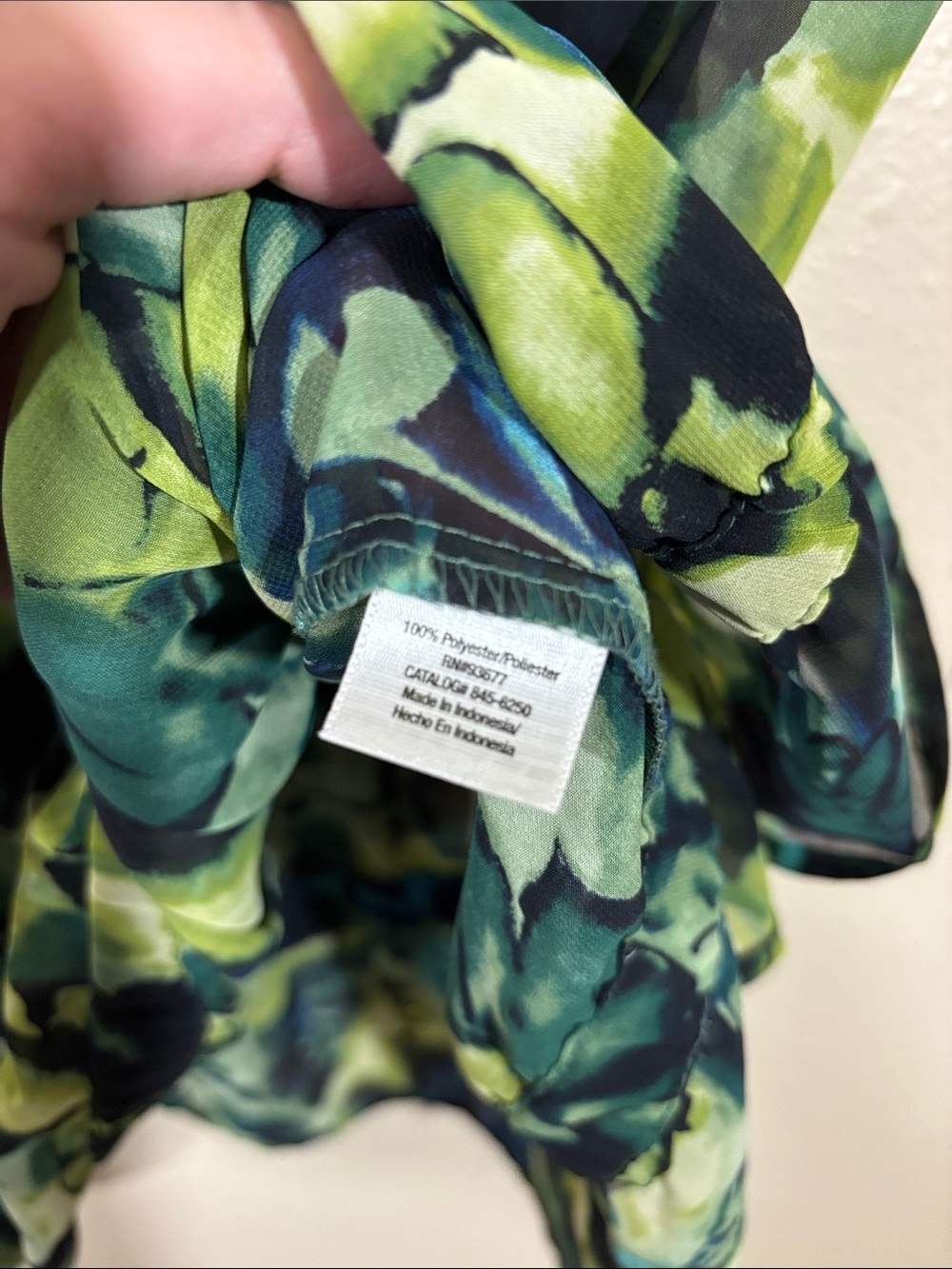 a.n.a Blue Green Floral Print Sheer Blouse Size XL - Picture 5 of 6